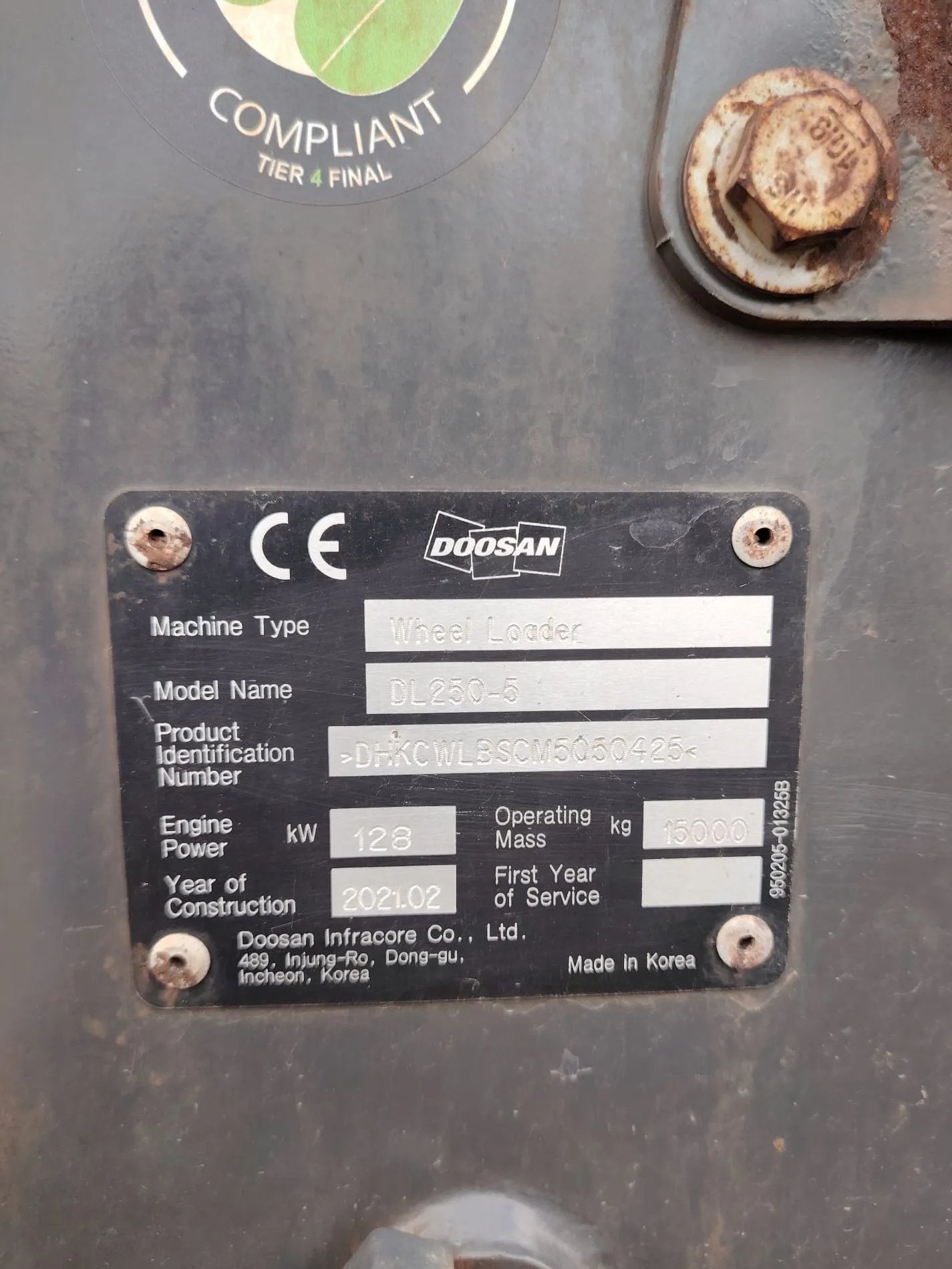 Încărcătorul frontal- Doosan DL250